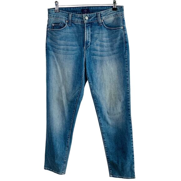 NYDJ Size 10 Women's Skinny Mid Rise Ankle Jeans Medium Wash Pockets Made in USA - Picture 1 of 10